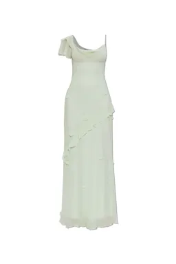 Self-Portrait Georgette Flower Maxi Dress Mint Green Size 10 for rent on The Volte - image 5
