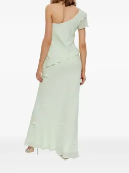 Self-Portrait Georgette Flower Maxi Dress Mint Green Size 10 for rent on The Volte - image 3