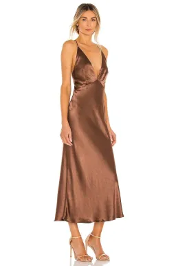 Bec and Bridge Valentina V Dress Brown Size 10  for rent on The Volte - image 2