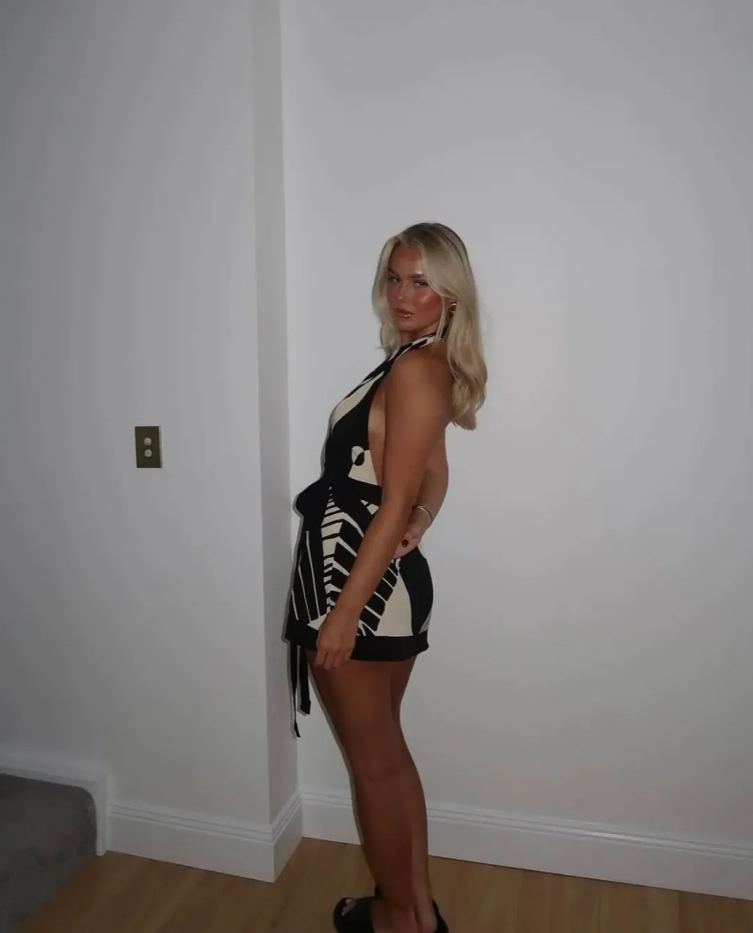 Sir the label Realisme wrap halter mini dress size 8 for rent on The Volte - main image