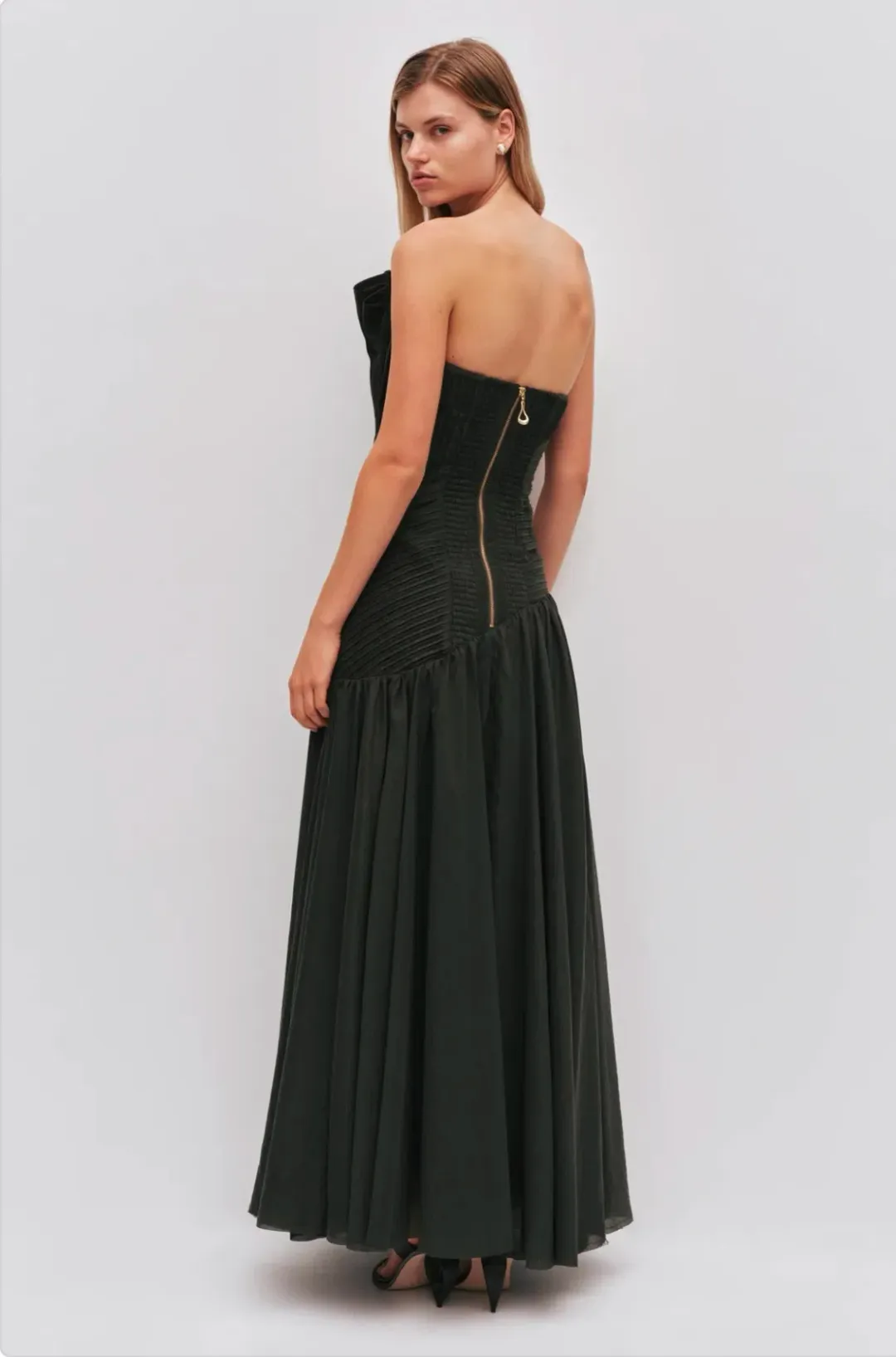 Aje Aquiline Gown Hunter Green Size 10 for rent on The Volte - main image