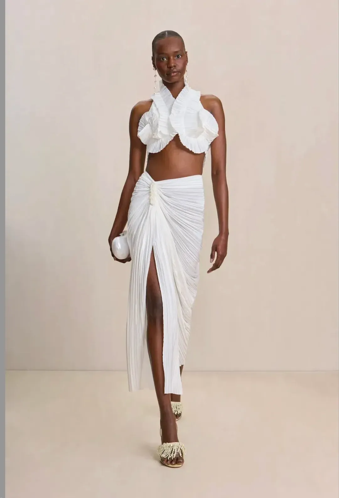 Cult Gaia Adilia Top and Sonoma Skirt Set  White Size 8 for rent on The Volte - main image