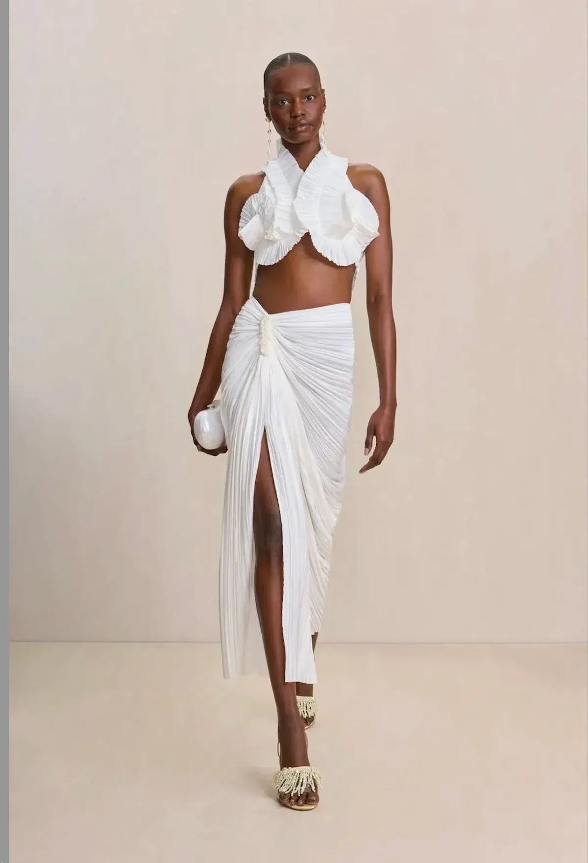 Cult Gaia Adilia Top and Sonoma Skirt Set  White Size 8 for rent on The Volte - main image