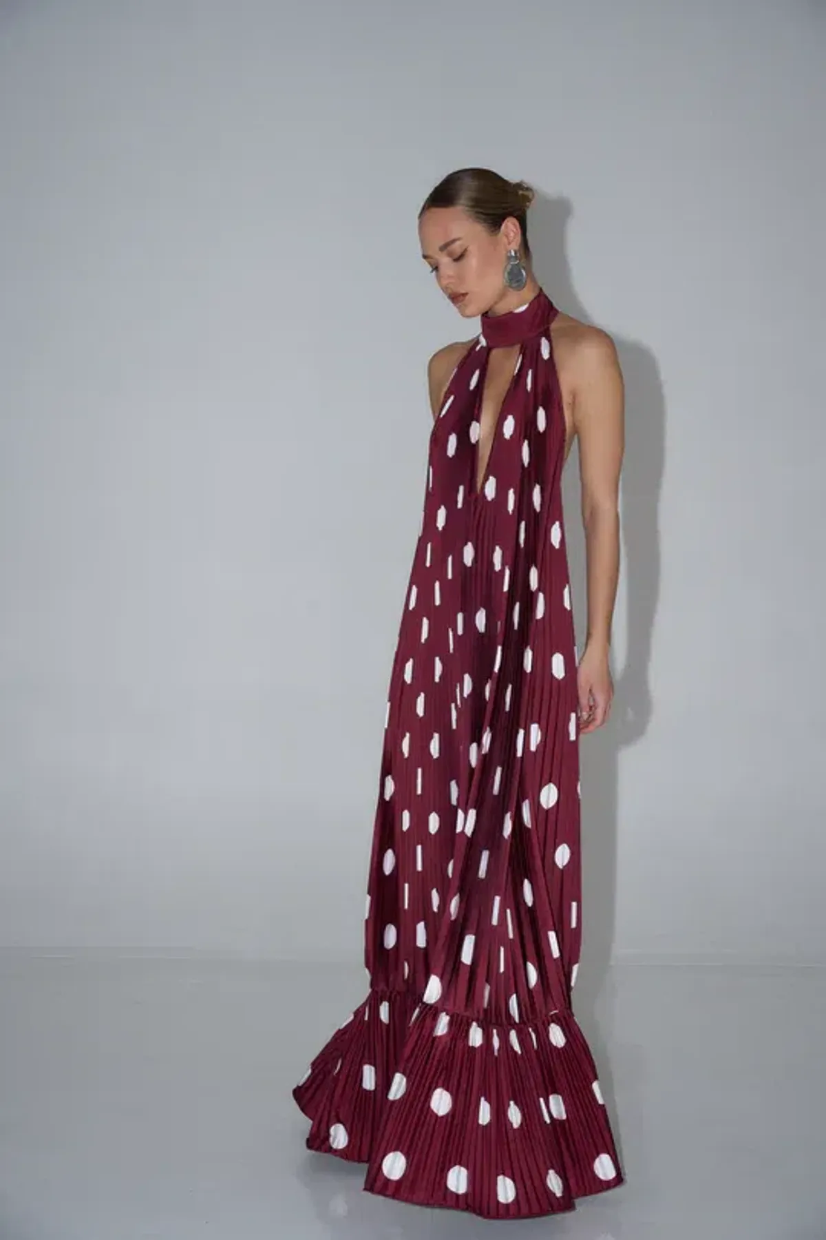 Lidee Libertie Gown Polka Wine Size 6 for rent on The Volte - main image