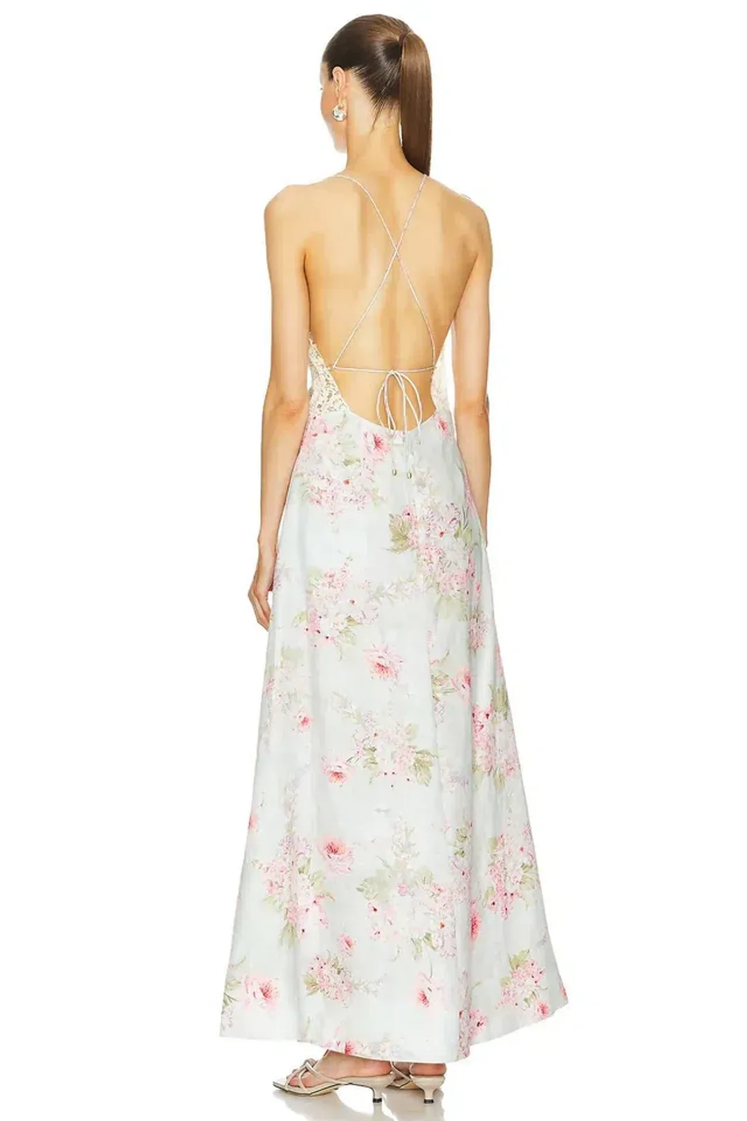 ZIMMERMANN HALLIDAY A-LINE MAXI DRESS IN BLUE WATERCOLOUR FLORAL for rent on The Volte - main image