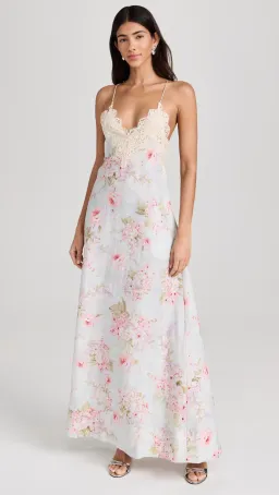 ZIMMERMANN HALLIDAY A-LINE MAXI DRESS IN BLUE WATERCOLOUR FLORAL for rent on The Volte - image 1