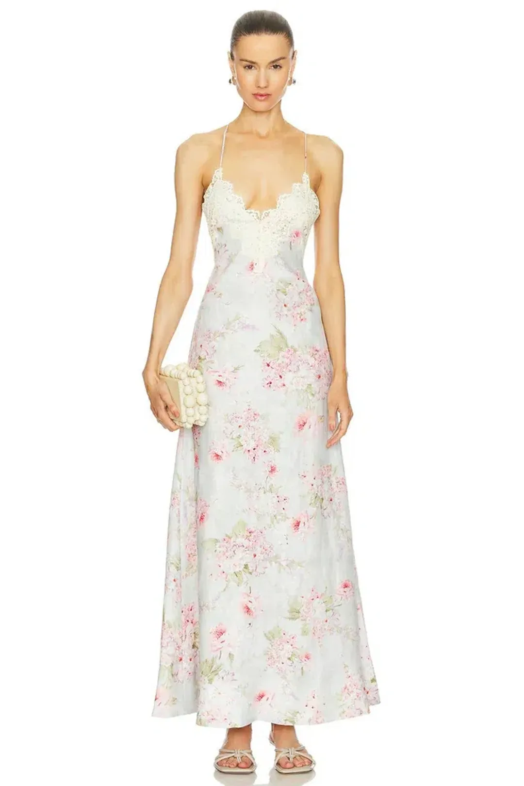 ZIMMERMANN HALLIDAY A-LINE MAXI DRESS IN BLUE WATERCOLOUR FLORAL for rent on The Volte - main image