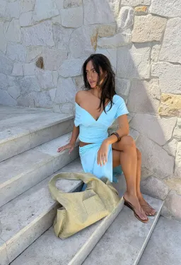 Hntr the Label Andi Top and Skirt Set in Aqua Blue Size XS / AU 6 for rent on The Volte - image 4