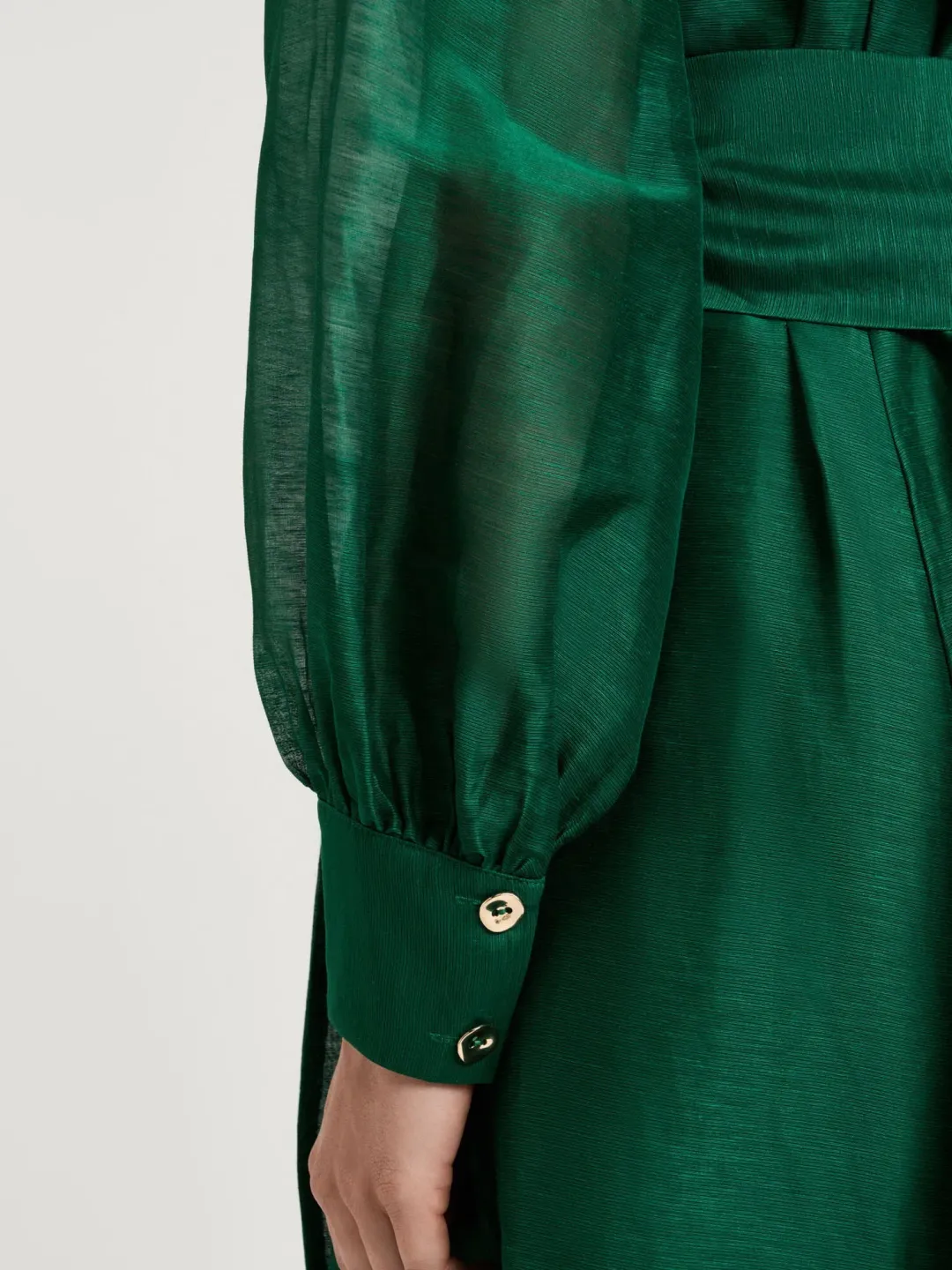 Veronika Maine Linen Silk Midi Shirtdress; size 14 for rent on The Volte - main image