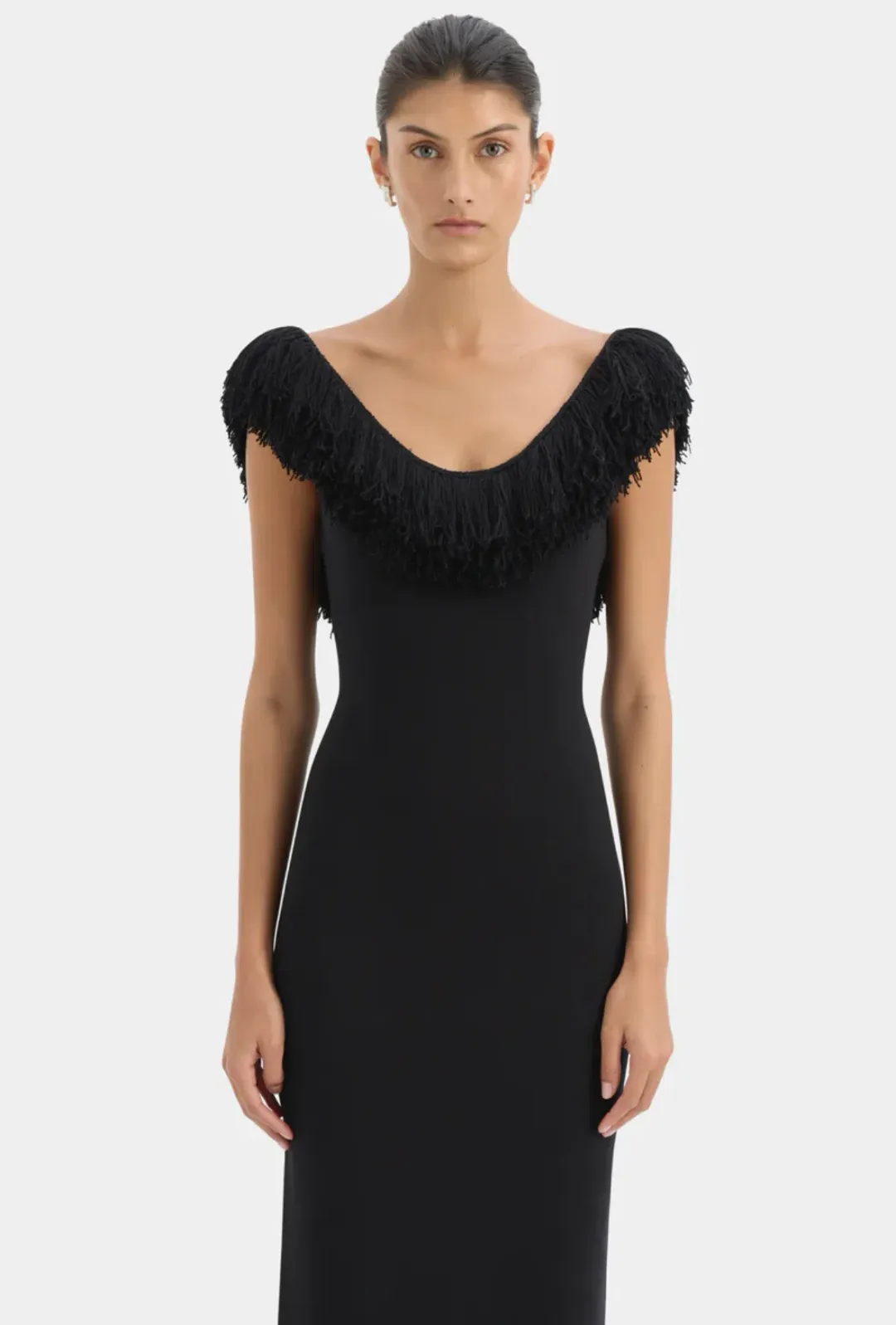 Sir the Label Marcelline Fringe Scoop Back Gown for rent on The Volte - main image