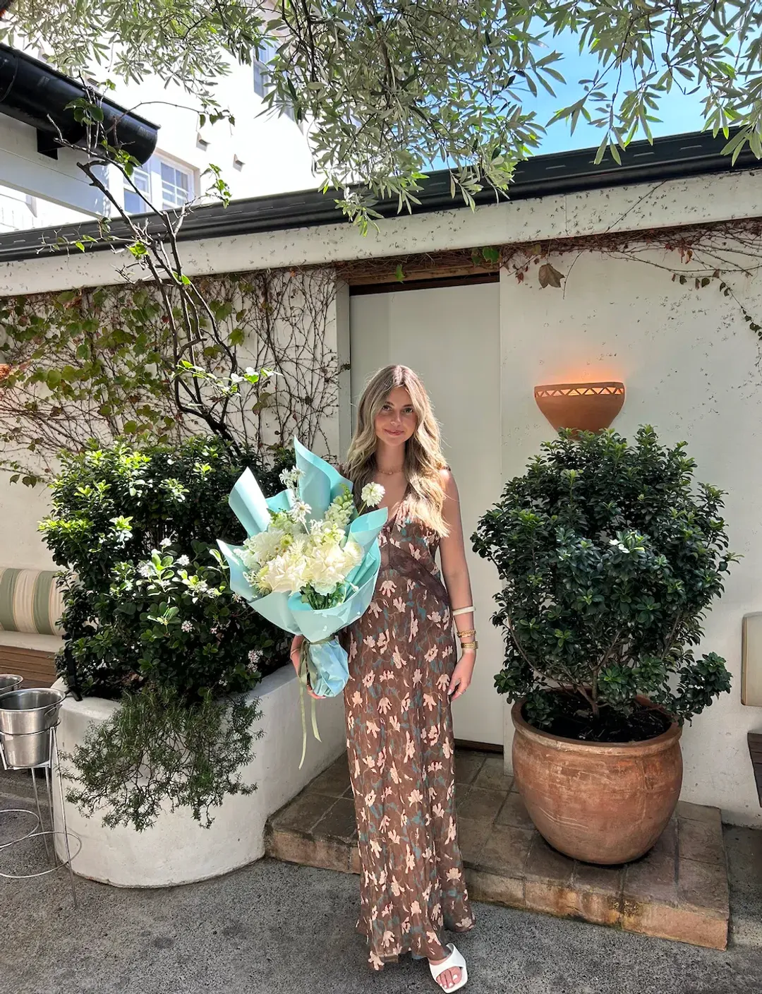 SIR THE LABEL - Avellino Lace Layered Dress Chocolate Fiore Print: Size 3 / AU 12 for rent on The Volte - main image