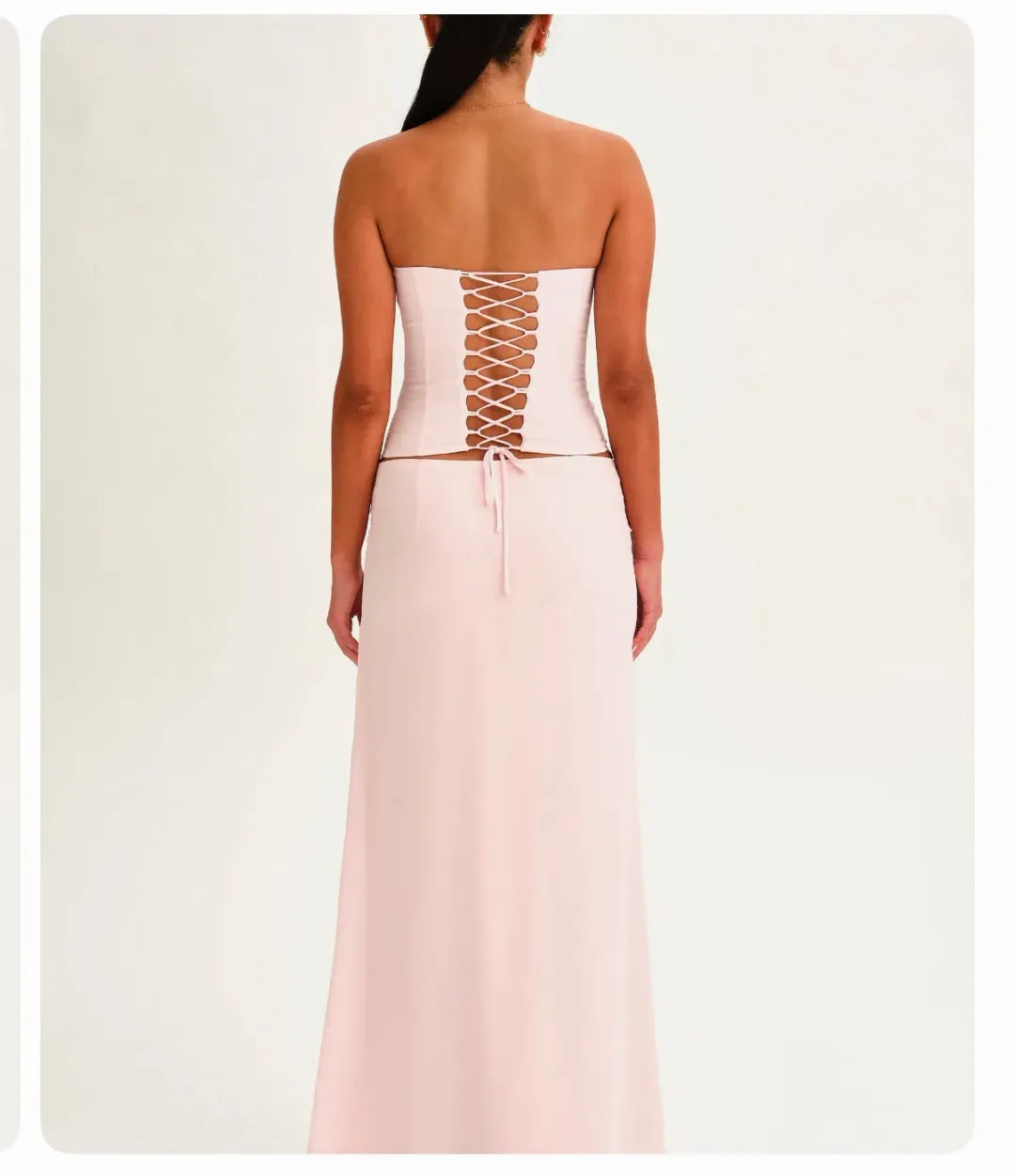 Dear Frankie the label Charlotte corset and maxi skirt set colour ballerina  for rent on The Volte - main image
