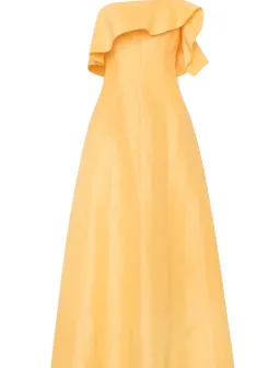 AJE shallows gown marigold yellow for rent on The Volte - image 4