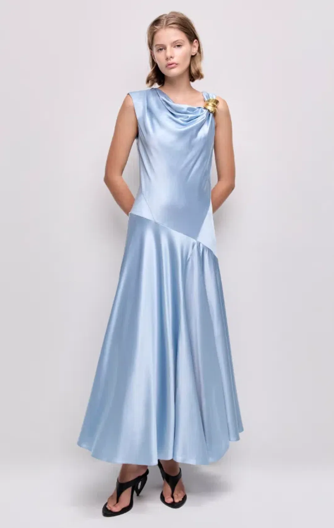 AJE Siren Midi Dress Blue Bell Size 6 for rent on The Volte - main image