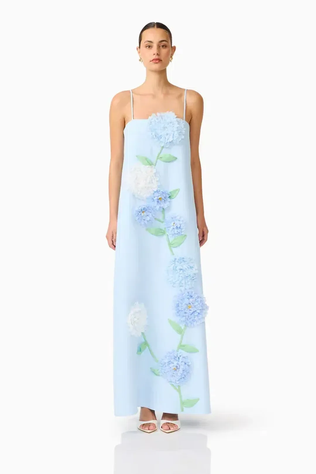 Elliatt Buttercup Embroidered Maxi Dress In Blue Size 6 for rent on The Volte - main image