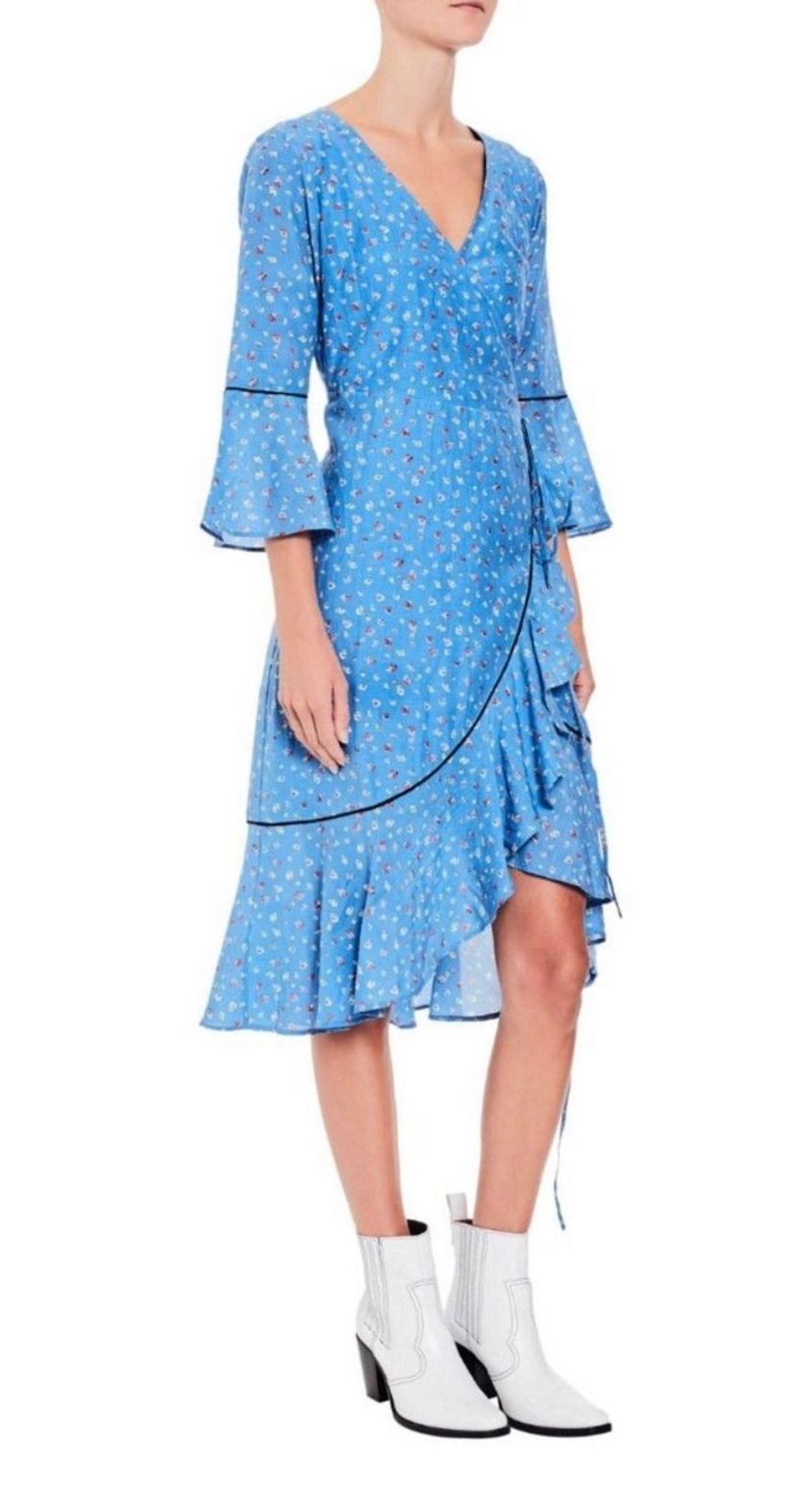 Ganni Beacon Wrap Dress for rent on The Volte - main image