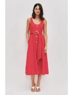 Aje Leonie Midi Dress Red Size 8 for rent on The Volte - image 1