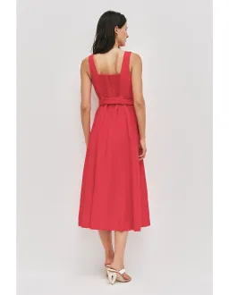 Aje Leonie Midi Dress Red Size 8 for rent on The Volte - image 5