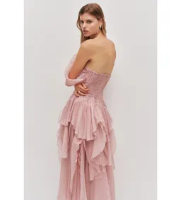 Aje Nisha Gown in Fawn Pink Size AU10 for rent on The Volte - image 2