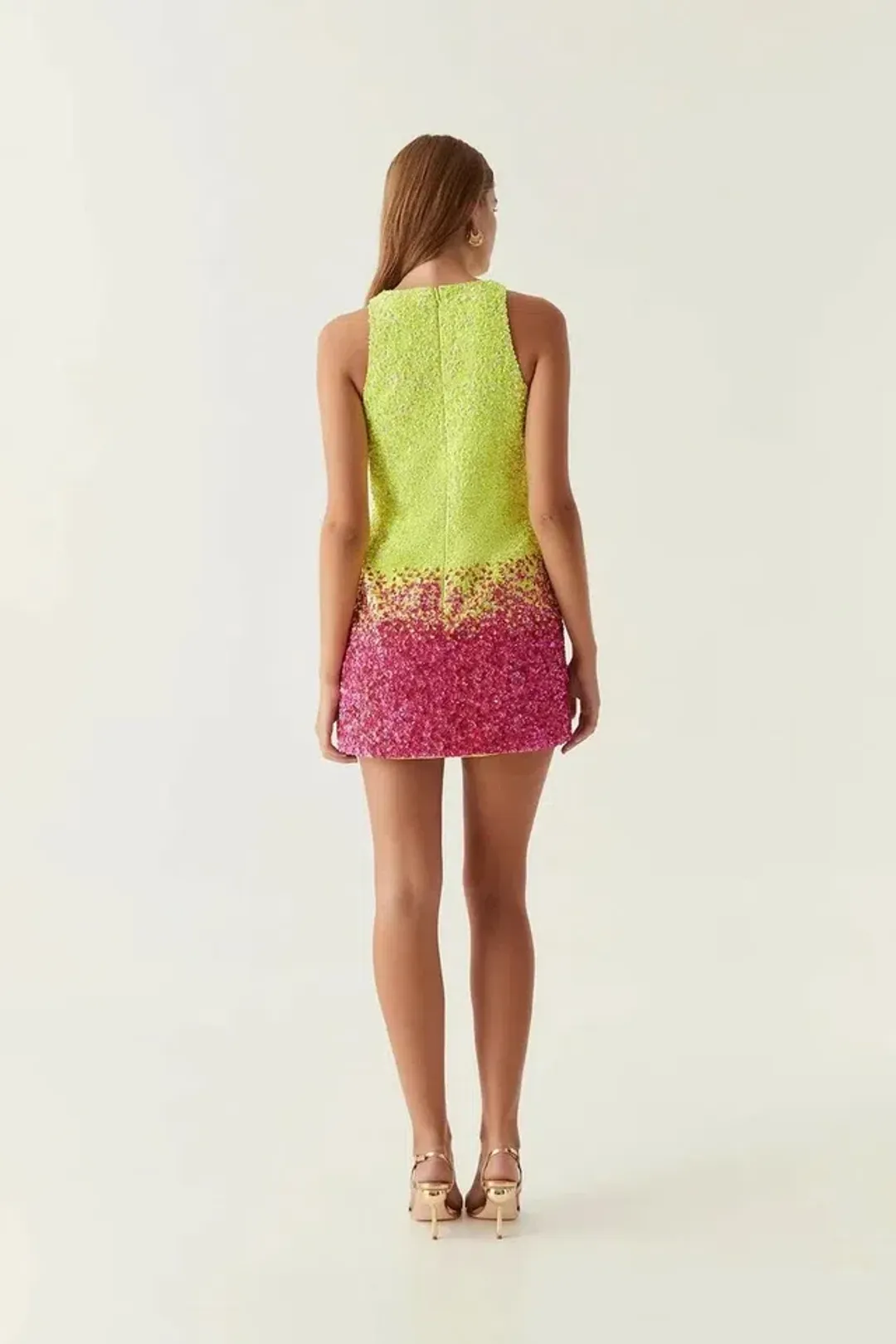 Aje Calypso Ombre Mini Dress Multi Sequin Size 14 for rent on The Volte - main image