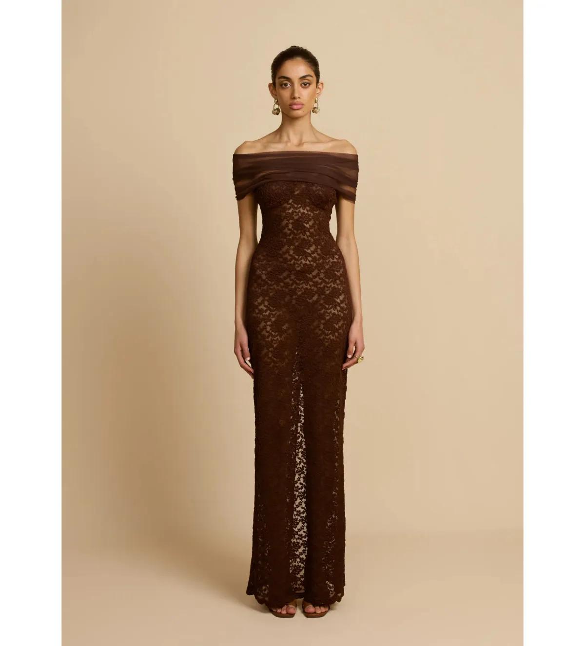Arcina Ori Milana Dress in Chocolate Size AU12 for rent on The Volte - main image