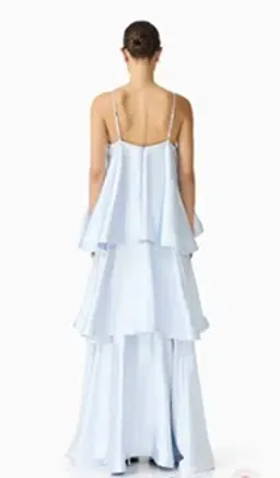 Tilly Tiered Maxi Dress in Pale Blue Size S for rent on The Volte - image 3