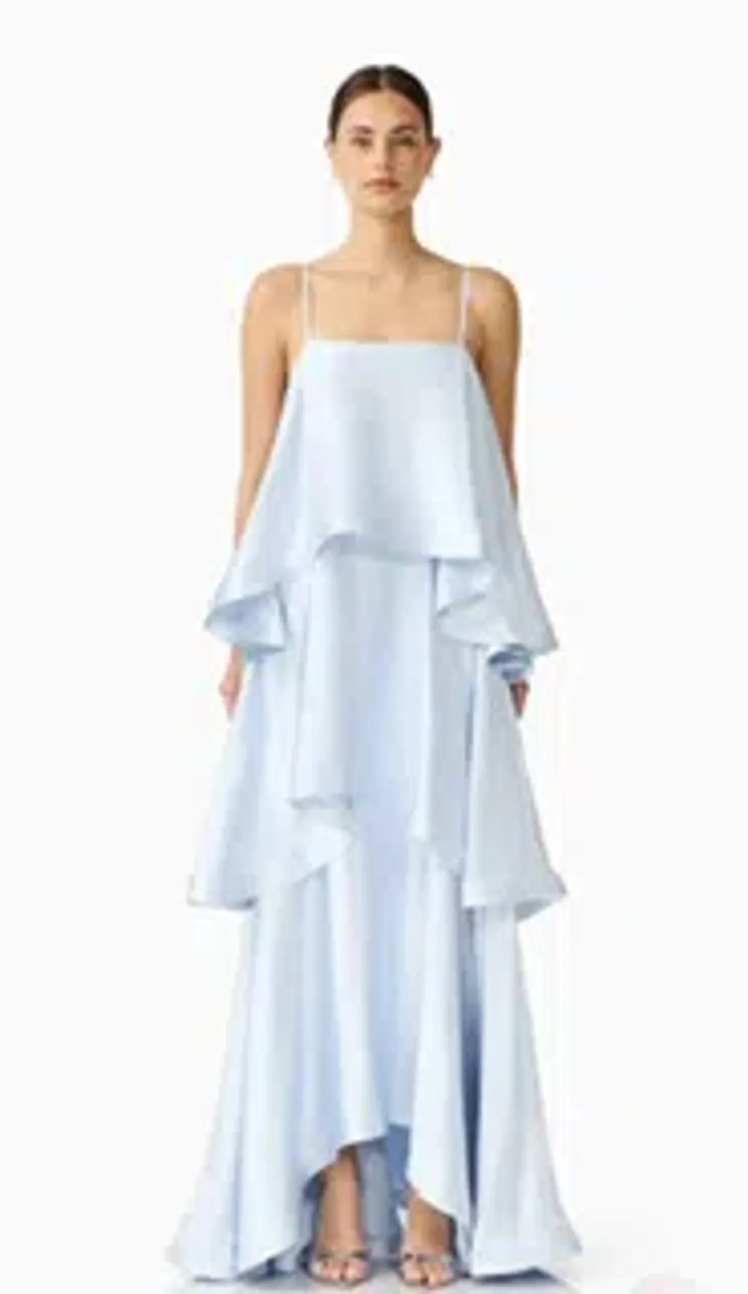 Tilly Tiered Maxi Dress in Pale Blue Size S for rent on The Volte - main image
