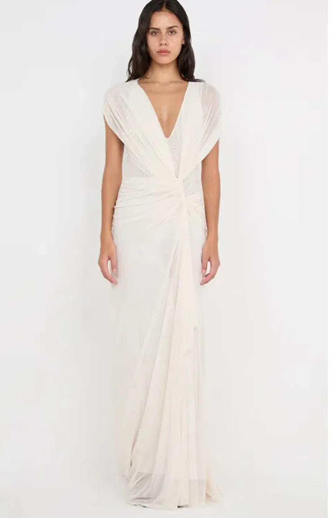 Bec & Bridge Leia Drape Maxi Gown Buttercream Size AU 10 for rent on The Volte - main image