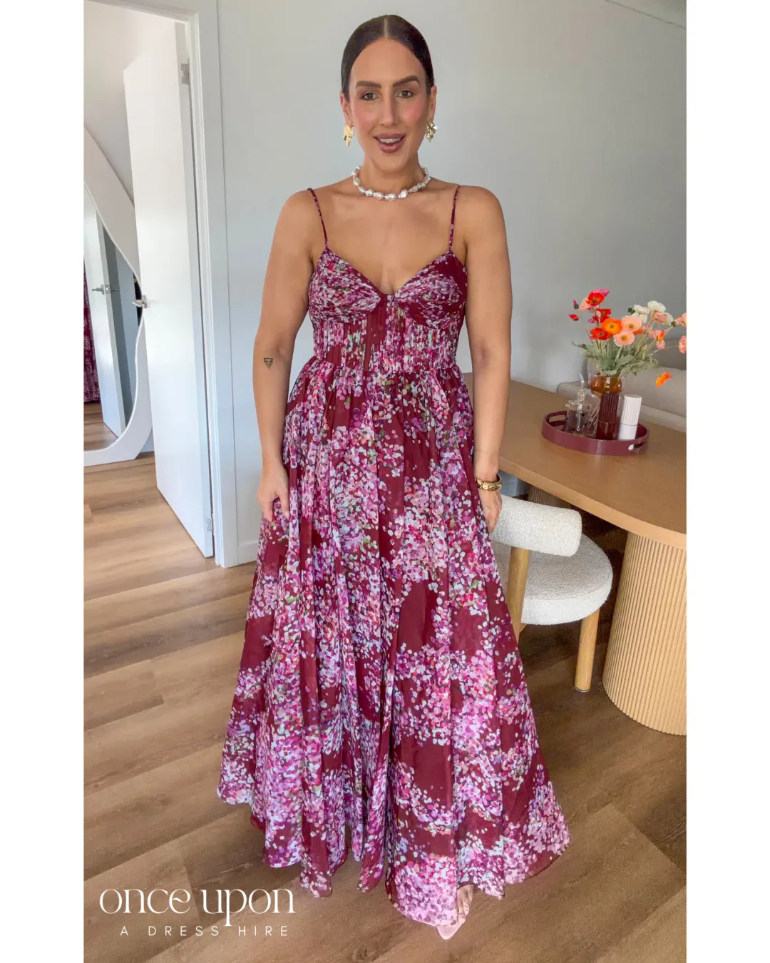 Aje Fortuna Gown Flora Blossom Size 14 for rent on The Volte - main image