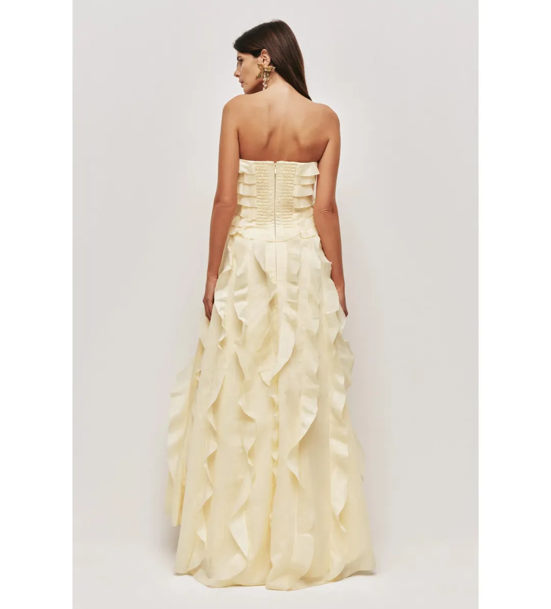 Aje Allairie Gown in Butter Yellow Size AU6 for rent on The Volte - main image