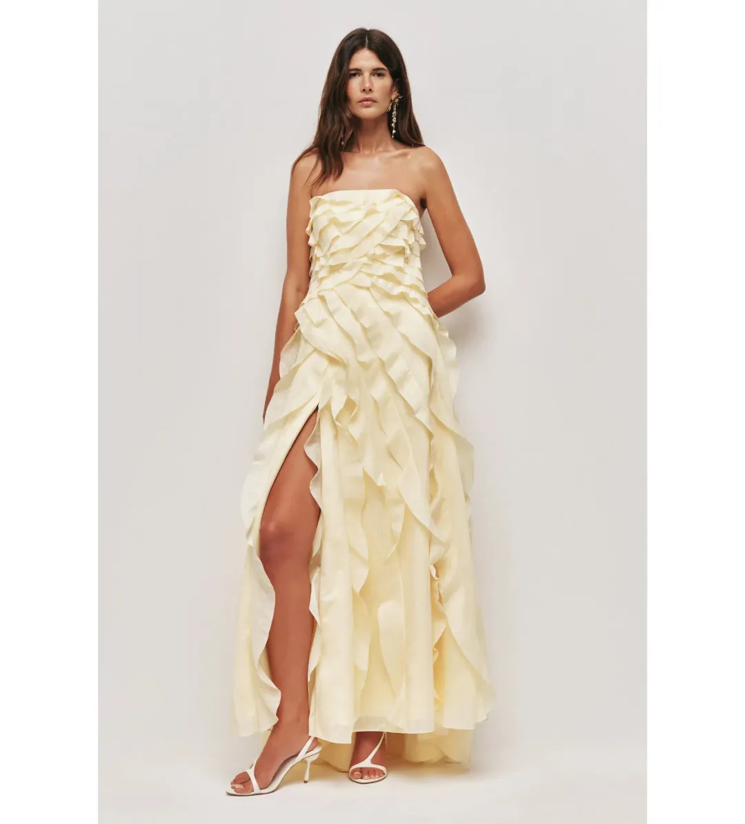 Aje Allairie Gown in Butter Yellow Size AU6 for rent on The Volte - main image
