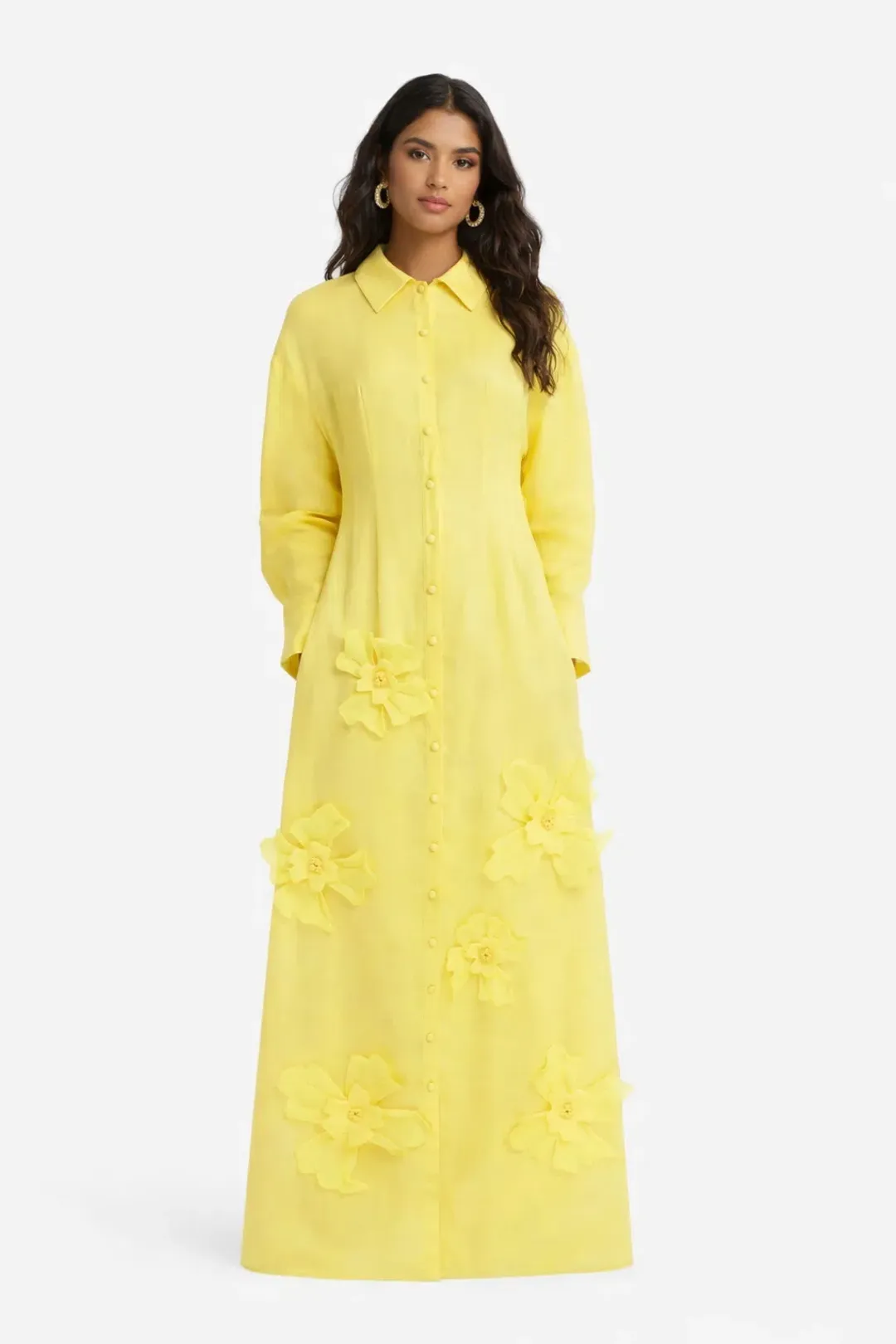 LEO LIN Jeanette  Silk Floral Appliqué Maxi Dress Size AU8 for rent on The Volte - main image