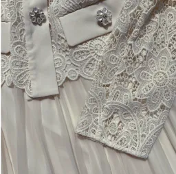 Self-Portrait Belted Crystal Embellished Guipure Lace Midi Dress for rent on The Volte - image 7