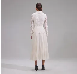 Self-Portrait Belted Crystal Embellished Guipure Lace Midi Dress for rent on The Volte - image 6