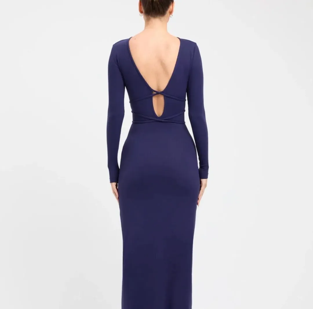 Kookai Sereya Maxi Dress Size 6 (XS) in Indigo for rent on The Volte - main image