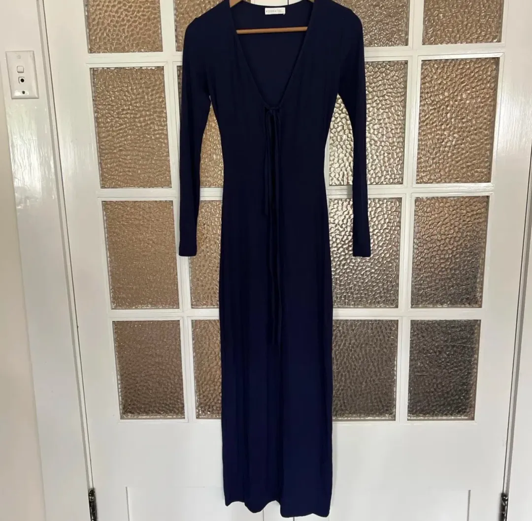 Kookai Sereya Maxi Dress Size 6 (XS) in Indigo for rent on The Volte - main image