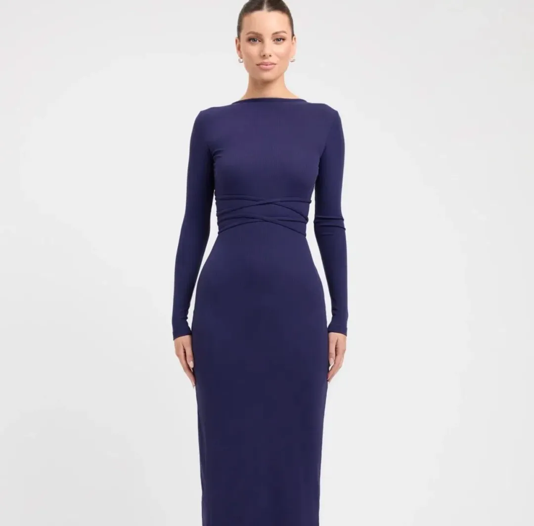 Kookai Sereya Maxi Dress Size 6 (XS) in Indigo for rent on The Volte - main image