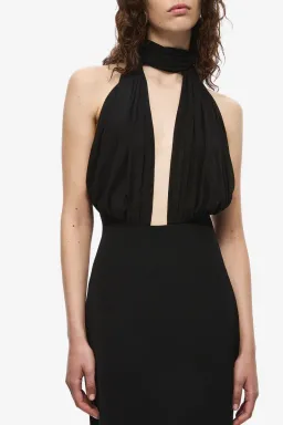 Misha collection black capezza silk dress - Small/8 for rent on The Volte - image 3