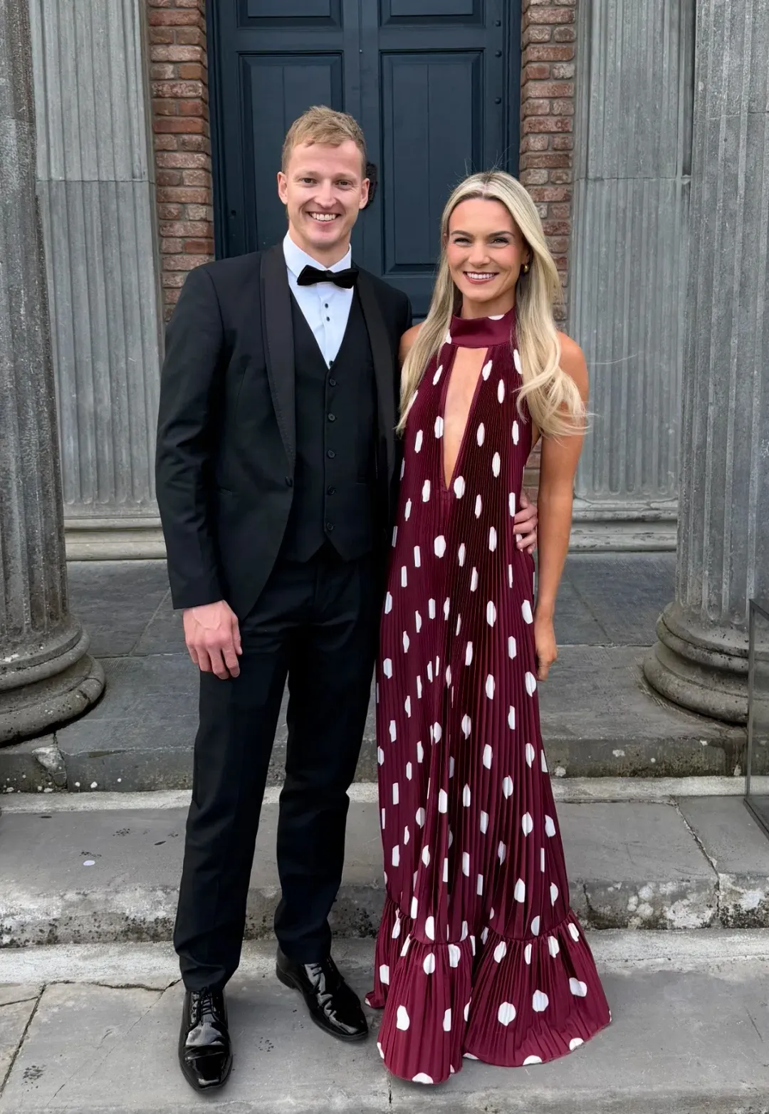 L'idee Libertie Gown - Polka Wine  for rent on The Volte - main image