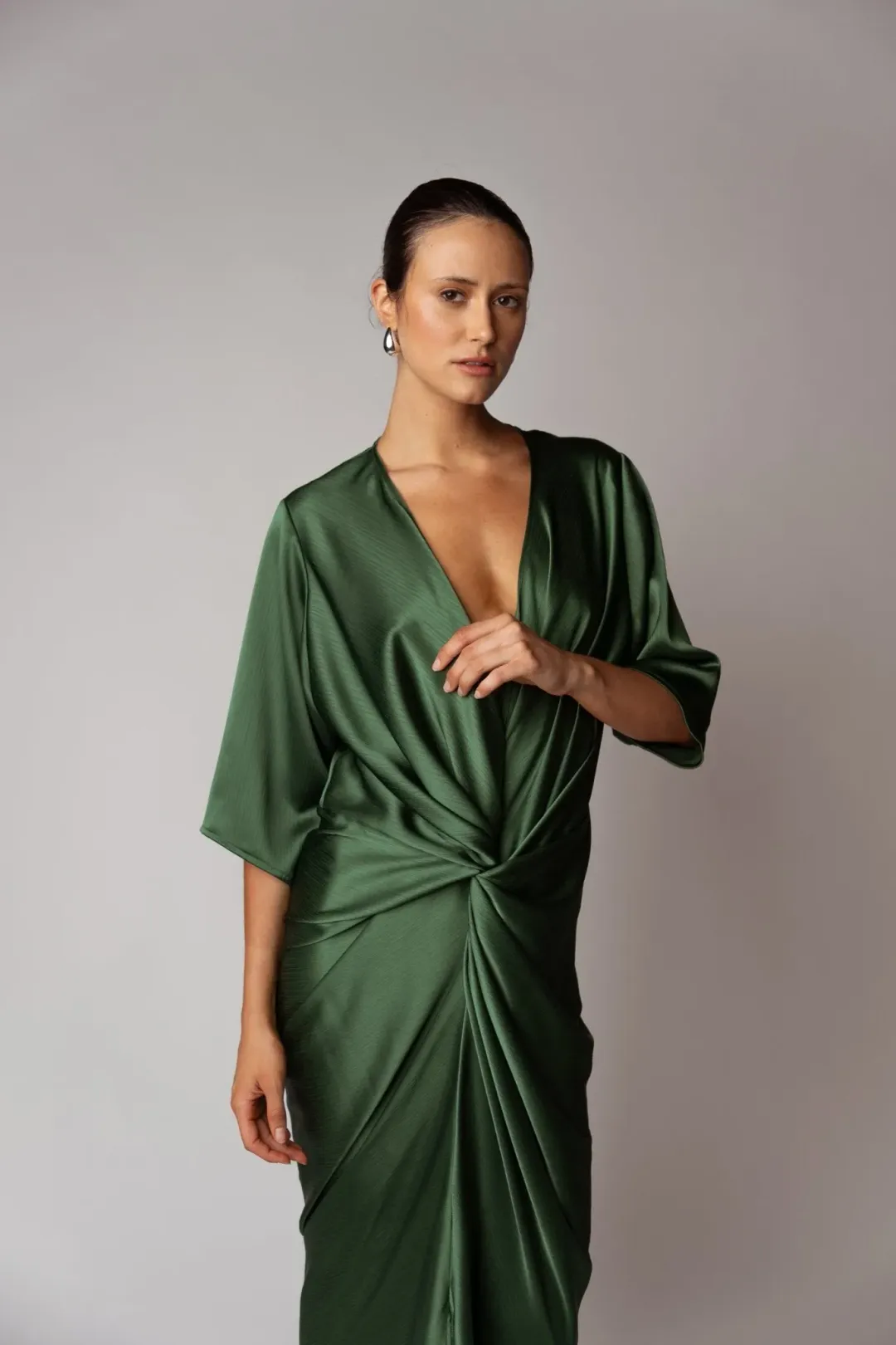 One Fell Swoop Alex Kimono Sleeve Maxi-Matilda Green Size 8 for rent on The Volte - main image