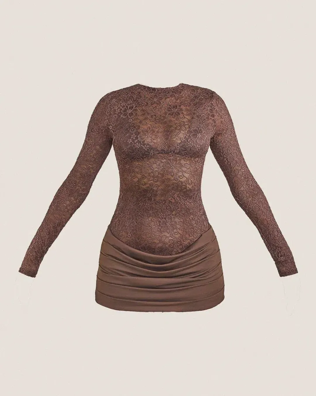 Mars the label Roux mini dress in brown Size 6 for rent on The Volte - main image
