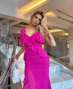 Zara Ruffle Maxi Dress for rent on The Volte - image 4