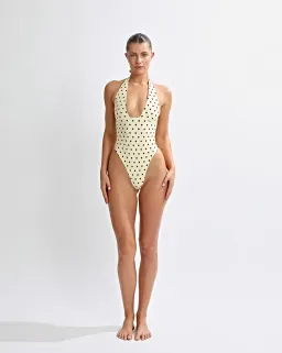 Cabo Halter One Piece Yellow Polka One mile for rent on The Volte - image 3