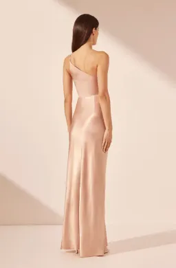 Shona Joy La Lune Asymmetrical Gathered Maxi Dress - Desert Rose size 6 for rent on The Volte - image 3