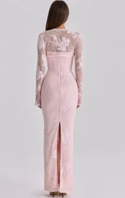 House of CB Lucienne pink lace maxi dress Regular Cup Size L for rent on The Volte - image 2
