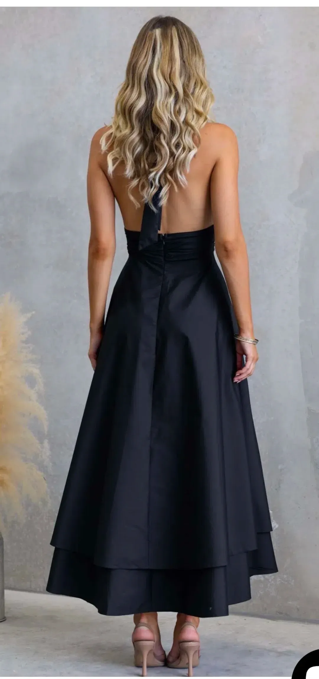 Saints & Secrets Sade halter maxi dress black dress size 10 for rent on The Volte - main image
