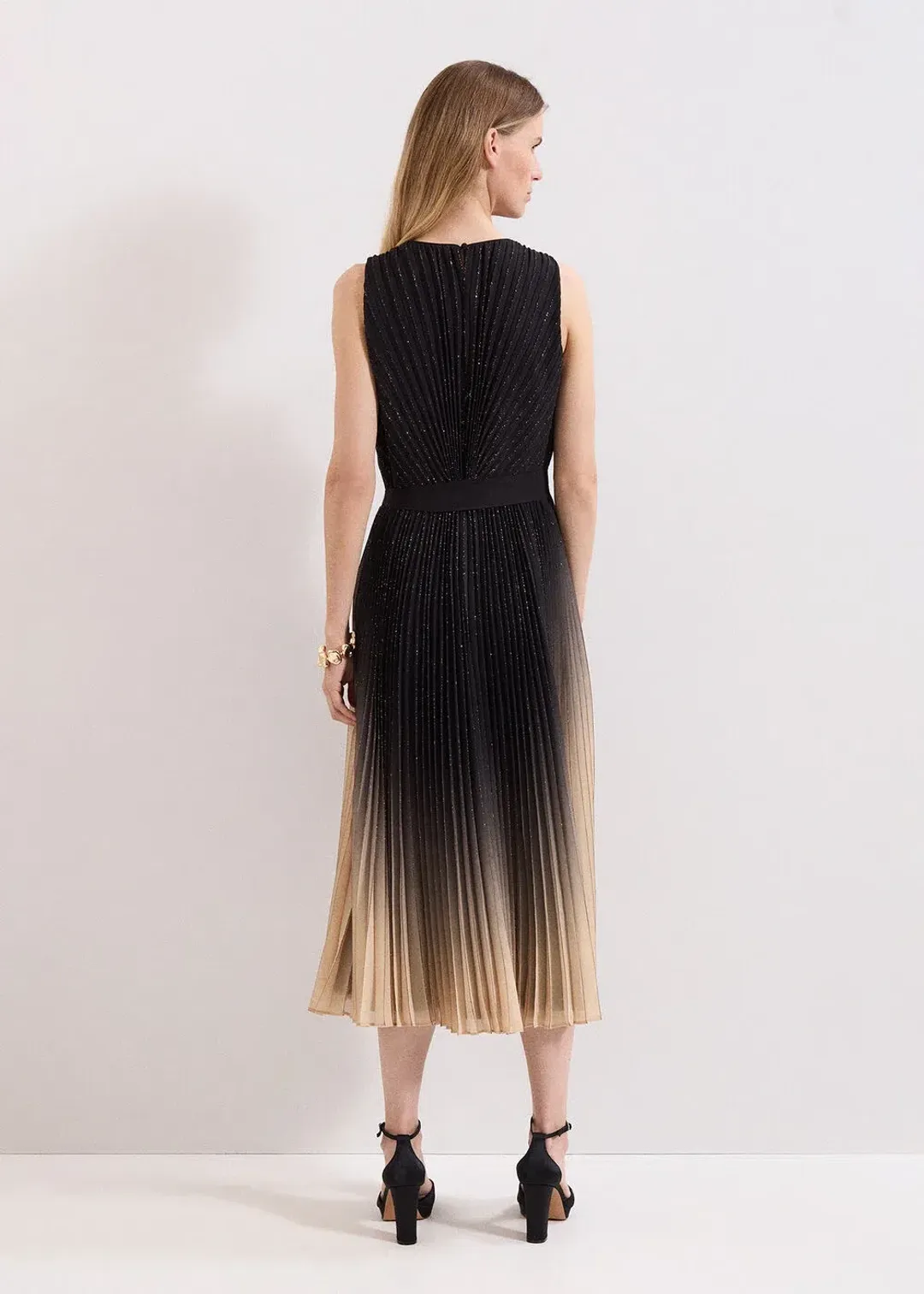 Phase Eight Black Simara Ombre Midi Dress Size 14 for rent on The Volte - main image