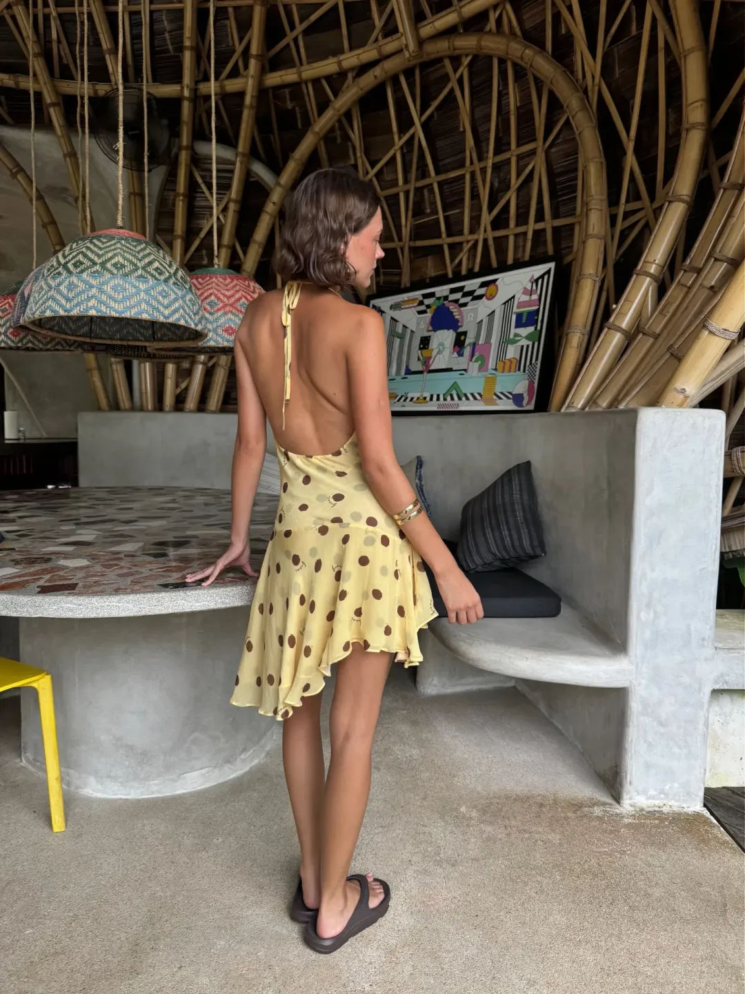 Benni Spotty Harlow Halter Dress Size 14 for rent on The Volte - main image