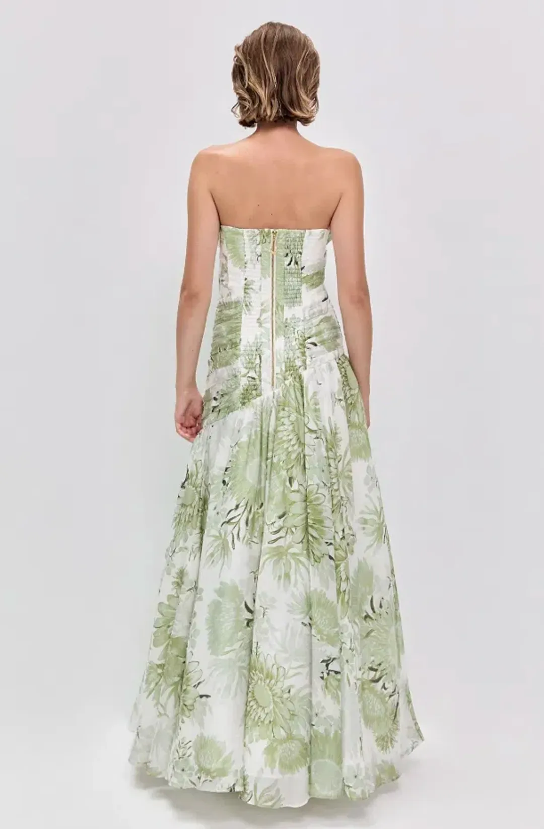 REFLECTOR GOWN | OLIVE NATIVE FLORAL - SIZE 10 for rent on The Volte - main image