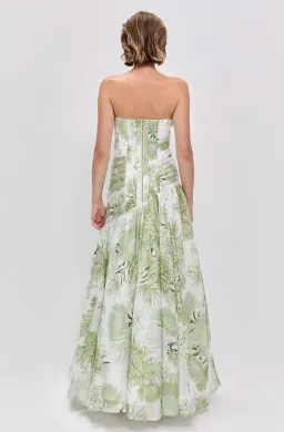 REFLECTOR GOWN | OLIVE NATIVE FLORAL - SIZE 10 for rent on The Volte - image 3